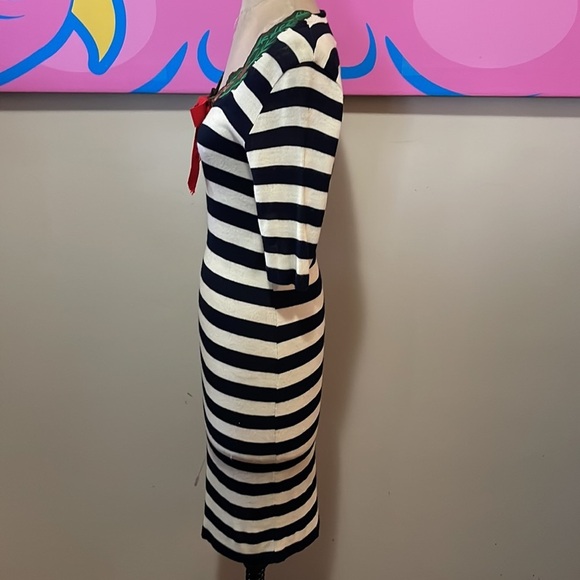 Moschino Cheap Chic Sailor Black White Red Dress Laurel Leaves - Picture 9 of 11